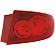 Passenger Side, Outer Tail Light, with Bulb, Halogen, Red Lens, With Standard Type Bumper, Sedan
