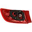 Passenger Side, Outer Tail Light, with Bulb, Halogen, Red Lens, With Standard Type Bumper, Sedan