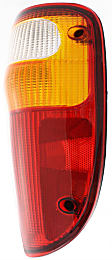 Passenger Side Tail Light, without Bulb, Halogen, Amber, Clear and Red Lens, CAPA CERTIFIED