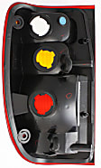 Passenger Side Tail Light, without Bulb, Halogen, Amber, Clear and Red Lens, CAPA CERTIFIED