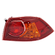 Passenger Side, Outer Tail Light, with Bulb, Halogen, Red Lens, 09-09, Without Turbo, Except Sportback Models, CAPA CERTIFIED
