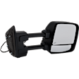 Passenger Side Towing Mirror, Upper - Power , Lower - Manual Adjust, Heated Upper Glass, Non-Heated Lower Glass, Manual Folding, Textured Black, No Memory, No Blind Spot Feature