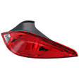 Driver Side Tail Light, with Bulb, Halogen, Clear and Red Lens, Coupe