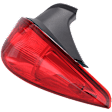 Driver Side Tail Light, with Bulb, Halogen, Clear and Red Lens, Coupe