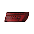Passenger Side, Outer Tail Light, with Bulb, LED, Red Lens, CAPA CERTIFIED
