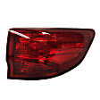 Passenger Side, Outer Tail Light, with Bulb, Halogen, Red Lens, CAPA CERTIFIED