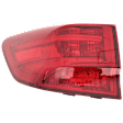 Driver Side, Outer Tail Light, with Bulb, Halogen, Red Lens, CAPA CERTIFIED