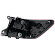 Driver Side, Outer Tail Light, with Bulb, Halogen, Red Lens, CAPA CERTIFIED