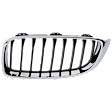 Base Driver Side Grille Shell and Insert, Chrome Shell with Painted Black Insert