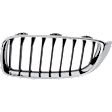 Base Driver Side Grille Shell and Insert, Chrome Shell with Painted Black Insert