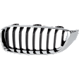 Base Driver Side Grille Shell and Insert, Chrome Shell with Painted Black Insert