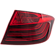 Passenger Side, Outer Tail Light, with Bulb, LED, Red Lens, Base Model, CAPA Certified