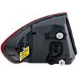 Passenger Side, Outer Tail Light, with Bulb, LED, Red Lens, Base Model, CAPA Certified