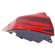 Driver Side, Outer Tail Light, with Bulb, Halogen/LED, Red Lens
