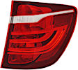 Passenger Side, Outer Tail Light, with Bulb, Halogen, Clear and Red Lens, For Models Without HID/Xenon Headlights, Without Adaptive Headlights, Without Adaptive LED Headlights, CAPA CERTIFIED