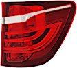 Passenger Side, Outer Tail Light, with Bulb, Halogen, Clear and Red Lens, For Models Without HID/Xenon Headlights, Without Adaptive Headlights, Without Adaptive LED Headlights, CAPA CERTIFIED