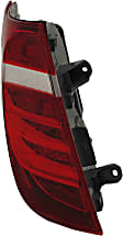 Driver Side, Outer Tail Light, with Bulb, Halogen, Clear and Red Lens, For Models Without HID/Xenon Headlights, Without Adaptive Headlights, Without Adaptive LED Headlights, CAPA CERTIFIED