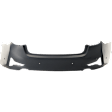 Rear Primed Bumper Cover, Sport Line, For Models without M Sport Package, Park Distance Control Sensor Holes and Park Assist Sensor Holes, Sedan, CAPA Certified