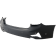 Rear Primed Bumper Cover, Sport Line, For Models without M Sport Package, Park Distance Control Sensor Holes and Park Assist Sensor Holes, Sedan, CAPA Certified