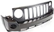 Front Primed Bumper Cover, With Tow Hook Holes, Without Parking Aid Sensor Holes, With Fog Light, Headlight and Turn Signal Light Holes