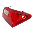 Passenger Side, Outer Tail Light, with Bulb, Halogen, Clear and Red Lens, CAPA CERTIFIED