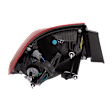 Passenger Side, Outer Tail Light, with Bulb, Halogen, Clear and Red Lens, CAPA CERTIFIED