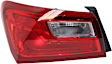 Driver Side, Outer Tail Light, with Bulb, Halogen, Clear and Red Lens