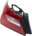 Driver Side, Outer Tail Light, with Bulb, Halogen, Clear and Red Lens