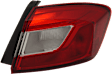 Passenger Side, Outer Tail Light, with Bulb, Halogen, Clear and Red Lens, CAPA CERTIFIED