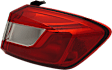 Passenger Side, Outer Tail Light, with Bulb, Halogen, Clear and Red Lens, CAPA CERTIFIED