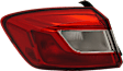 Driver Side, Outer Tail Light, with Bulb, Halogen, Clear and Red Lens, CAPA CERTIFIED