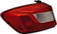 Driver Side, Outer Tail Light, with Bulb, Halogen, Clear and Red Lens, CAPA CERTIFIED