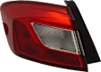 Driver Side, Outer Tail Light, with Bulb, Halogen, Clear and Red Lens, CAPA CERTIFIED