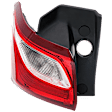 Driver Side, Outer Halogen Tail Light, With bulb(s), Clear & Red Lens,, CAPA Certified