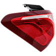 Driver Side, Outer Halogen Tail Light, With bulb(s), Clear & Red Lens,, CAPA Certified