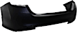 Rear Primed Bumper Cover, Without Parking Aid Sensor Holes, Parallel Park Assist and Exhaust Hole, CAPA Certified