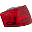 Driver Side, Outer Tail Light, without Bulb, Halogen, Red Lens, Base Model
