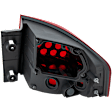 Driver Side, Outer Tail Light, without Bulb, Halogen, Red Lens, Base Model