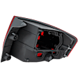 Driver Side, Outer Tail Light, without Bulb, Halogen, Red Lens, Base Model