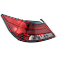 Driver Side Tail Light, with Bulb, Halogen, Clear and Red Lens