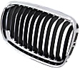 Passenger Side Grille Assembly, Chrome Shell w/ Primed Insert, Grille