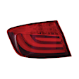 Driver Side, Outer Tail Light, with Bulb, LED, Red Lens, Base Model, Sedan, CAPA CERTIFIED