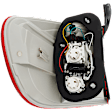 Passenger Side, Outer Tail Light, with Bulb, Halogen, Clear and Red Lens