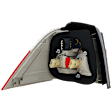 Passenger Side, Outer Tail Light, With Bulb, Halogen, Clear and Red Lens, Base Model, Wagon