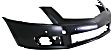 Front, Upper Primed Bumper Cover, Without Headlamp Washer Holes, With Parking Aid Sensor Holes, CAPA CERTIFIED