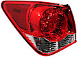 Driver Side, Outer Tail Light, with Bulb, Halogen, Clear and Red Lens, CAPA CERTIFIED