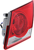 Passenger Side, Inner Tail Light, with Bulb, Halogen, Clear and Red Lens, CAPA CERTIFIED