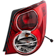Passenger Side Tail Light, with Bulb, Halogen, Clear and Red Lens, Sedan, CAPA CERTIFIED