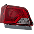 Driver Side, Outer Tail Light, with Bulb, Halogen, Clear and Red Lens, CAPA CERTIFIED