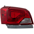 Driver Side, Outer Tail Light, with Bulb, Halogen, Clear and Red Lens, CAPA CERTIFIED